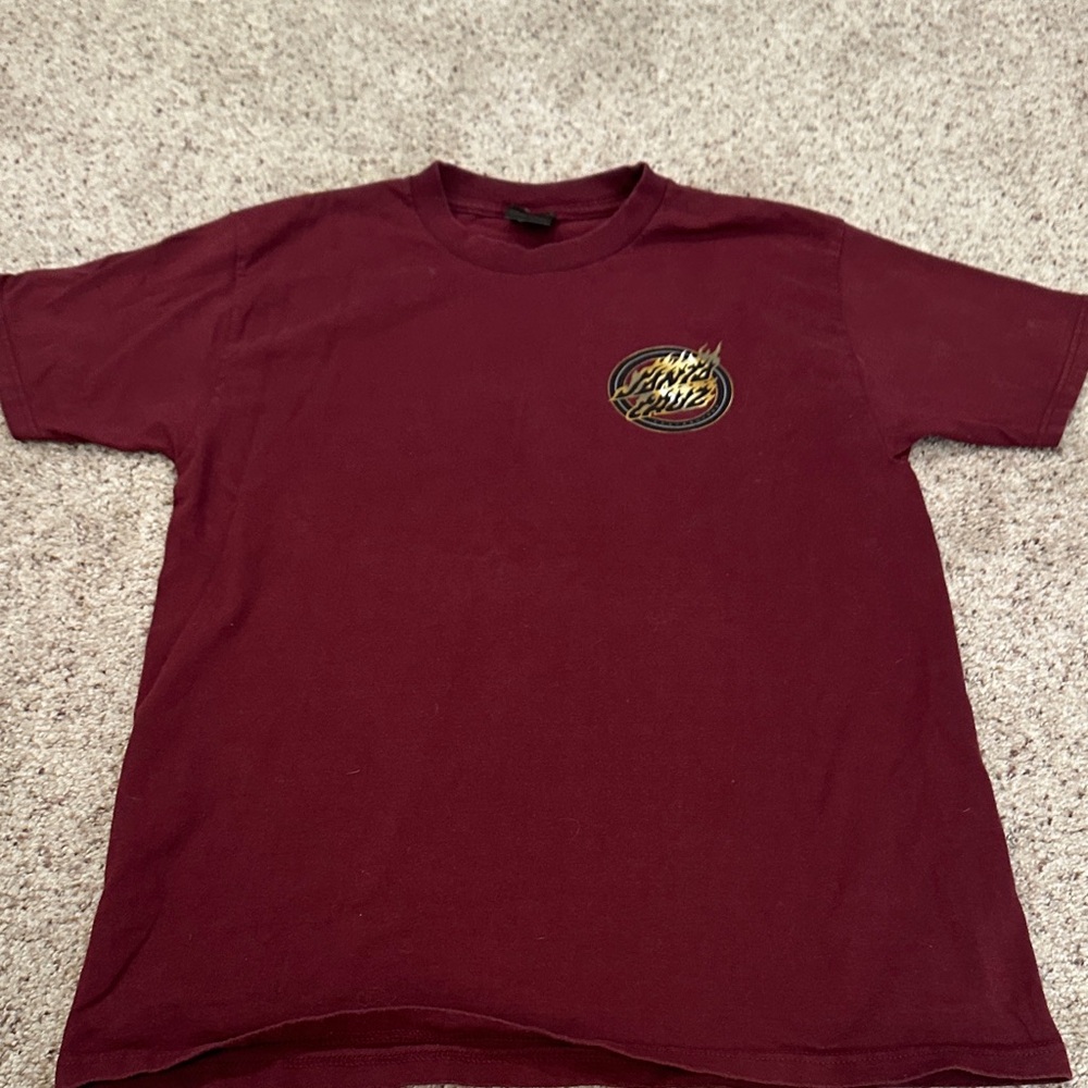 Santa Cruz Skateboards Burgundy Short Sleeve Tee